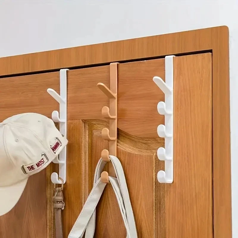 1pc Baby Bathroom Door Hanger Clothes Hanging Rack Over The Door Plastic Home Storage Organization Hooks