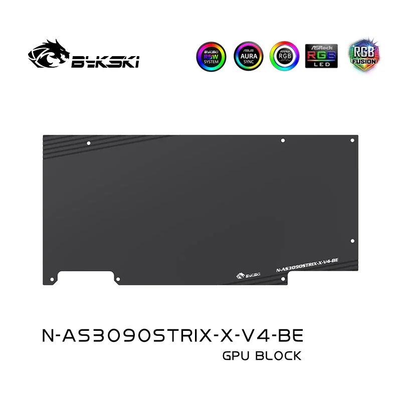 Imagem -05 - Bykski-cobertura Completa Gpu Water Block para Asus Rtx3080 3090 Placa de Vídeo Strix Bloco Vga Gpu Cooler12v Rgb 5v Argb N-as3090strix-v4