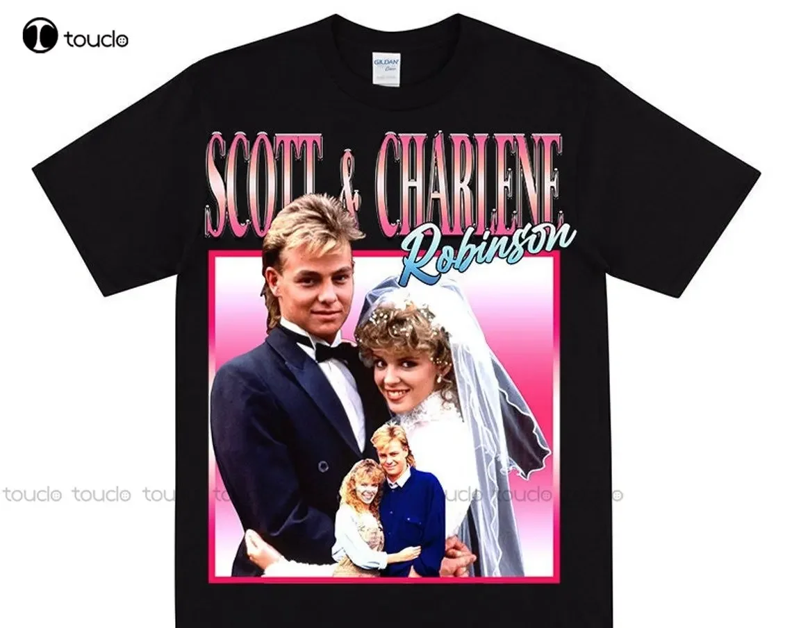 Scott & Charlene T-Shirt For Neighbours Fans 90S Australian Pop Culture Scott And Charlene'S Wedding Retro 1980S Tshirt