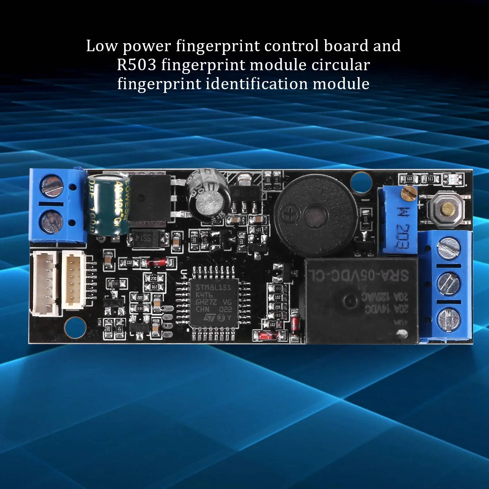 

T82C Hot Sale-K202 DC12V Low Power Fingerprint Control Board + R503 Fingerprint Module Round Fingerprint Recognition Module