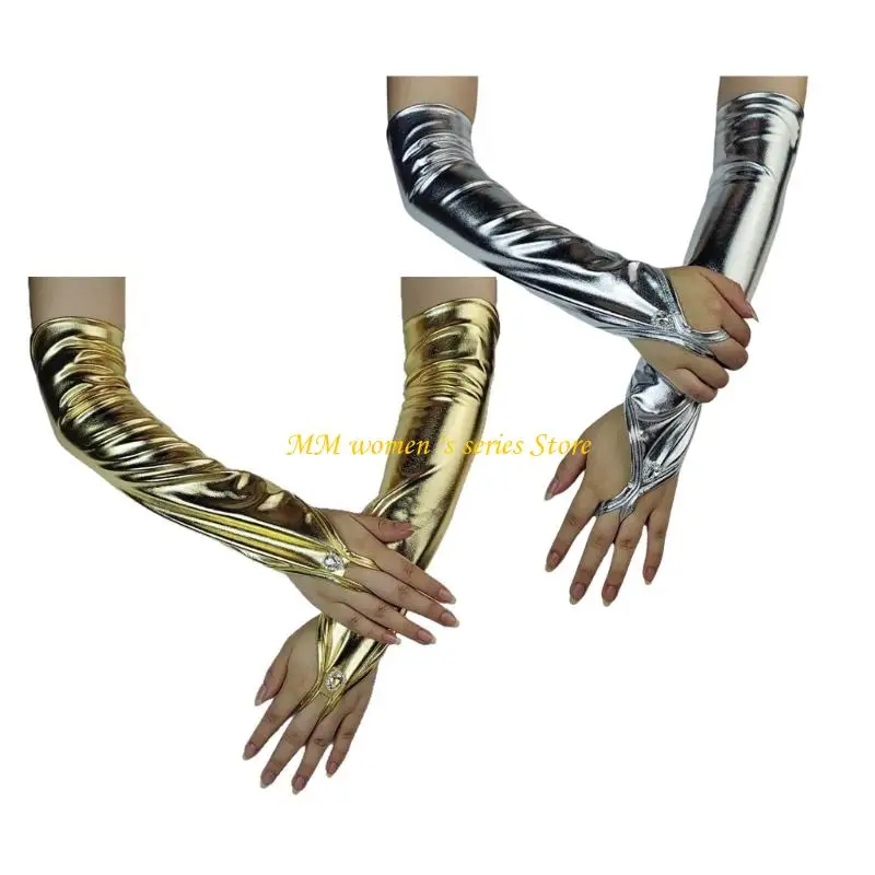 

Q39C Cool Fingerless Gloves Evening Party Gloves Arm Sleeves for Carnivals Parties
