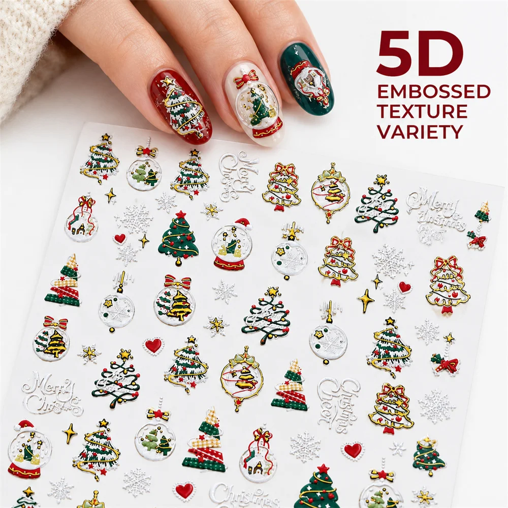 1 unidad de pegatinas navideña - Nail Art Xmas Tree reseña y precio