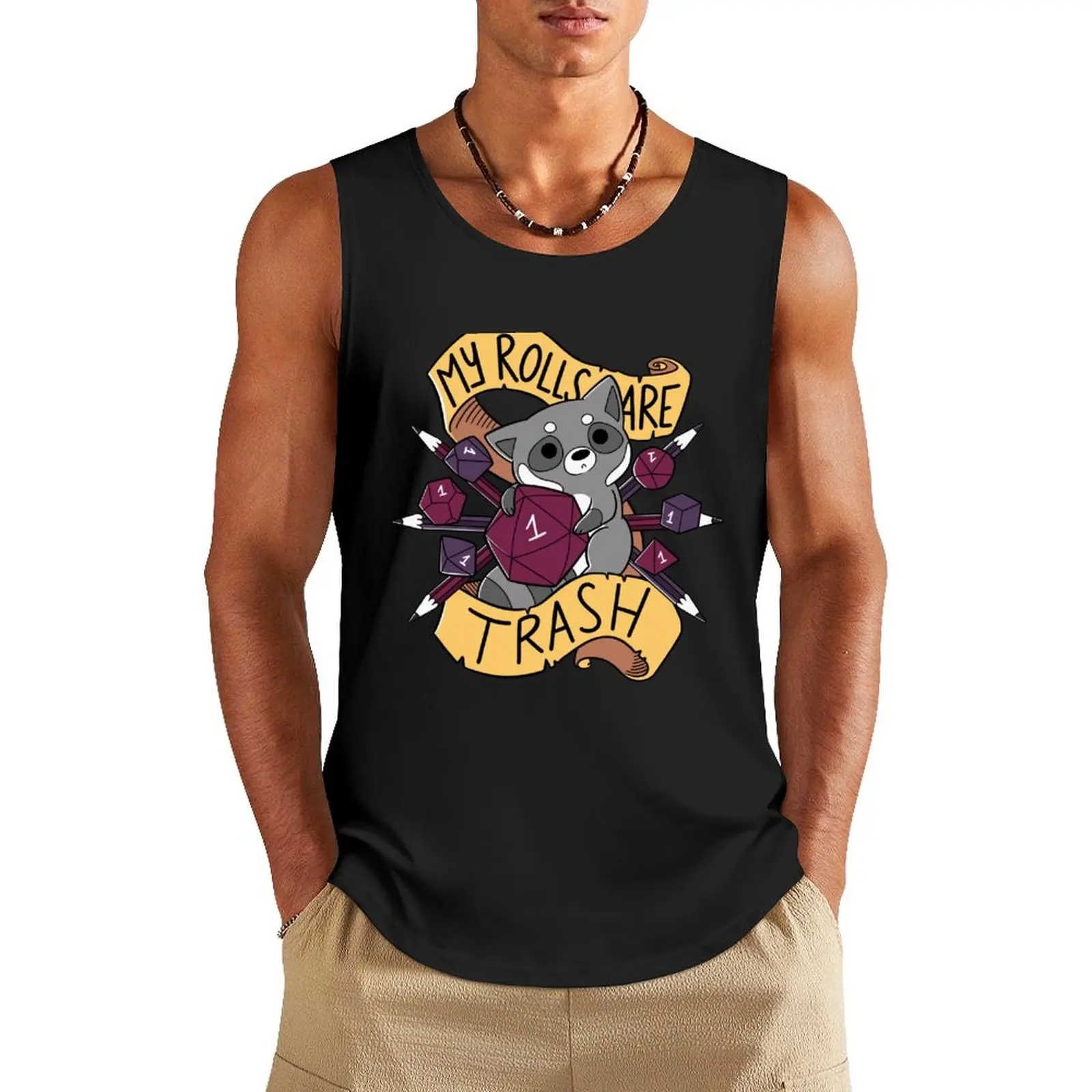 RPG Raccoon Tank Top gym clothes man fitness Sleeveless top