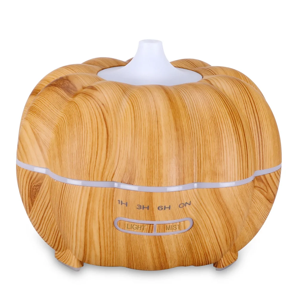 

Pumpkin-Shaped Humidifier With Colorful LED Lights & Timer Compact, Quiet Light Wood Diffuser Perfect for Small Spaces