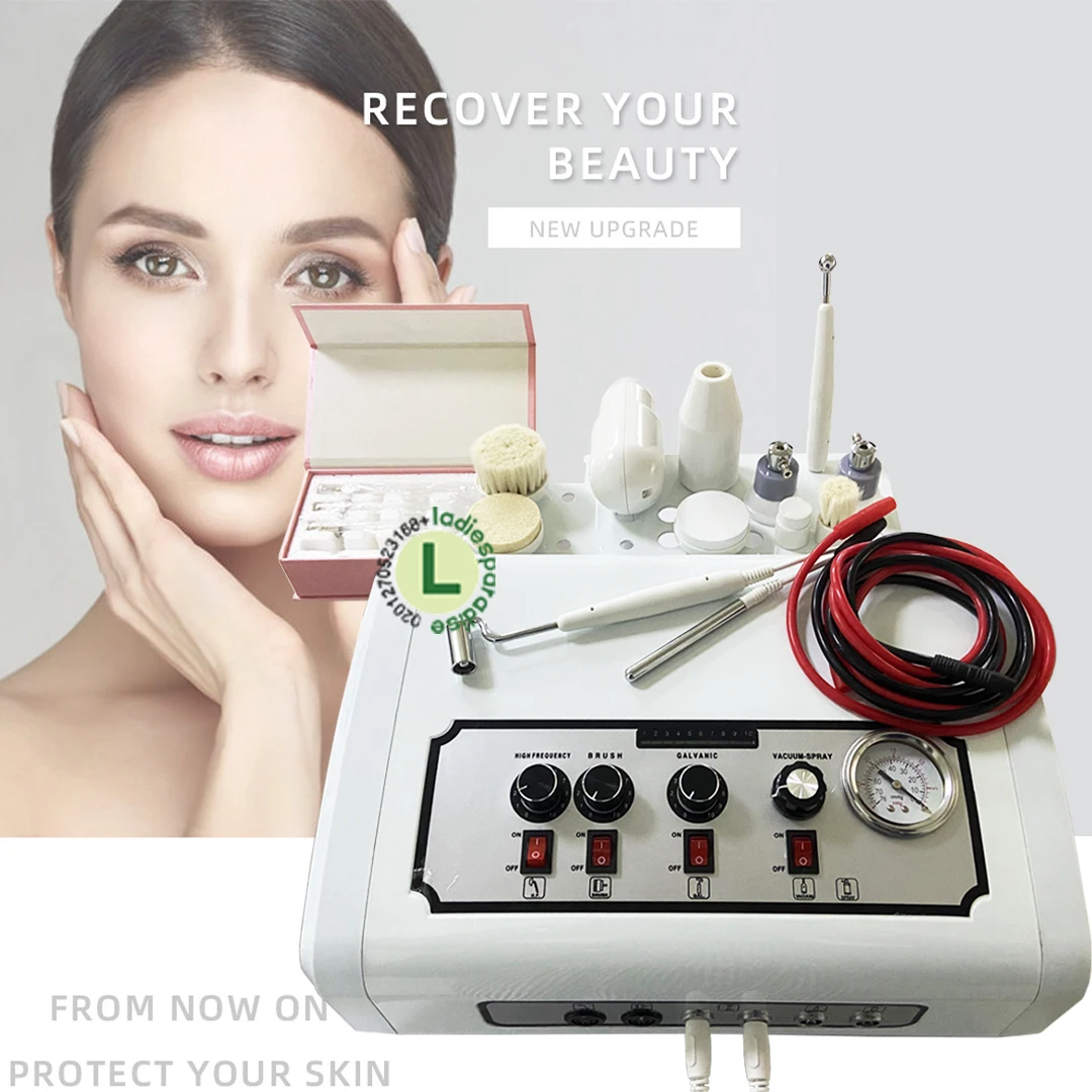 5 في 1 آلة كلفاني متعددة الوظائف فراغ رذاذ فرشاة تنظيف الوجه إزالة التجاعيد مدلك جهاز صالون العناية بالبشرة الوجه