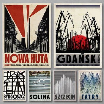 빈티지 Biebrza Solina Zakopane 폴란드 도시 포스터, 캔버스 인쇄, 거실 홈 장식 선물, 벽 아트 그림