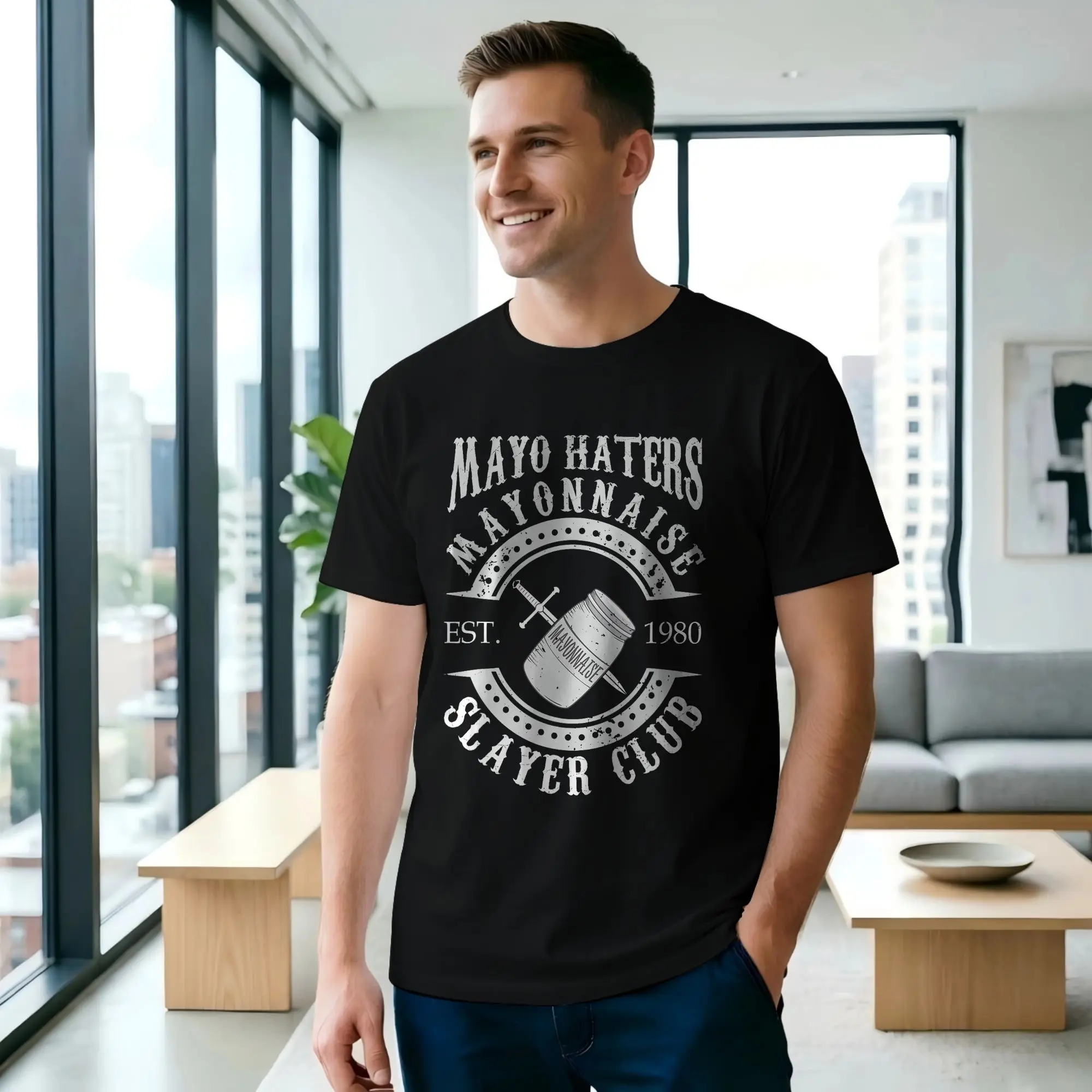 Mayonnaise Men T Shirts  Casual Tee Shirt Short Sleeve Crewneck Cotton Unique Clothes T-Shirt