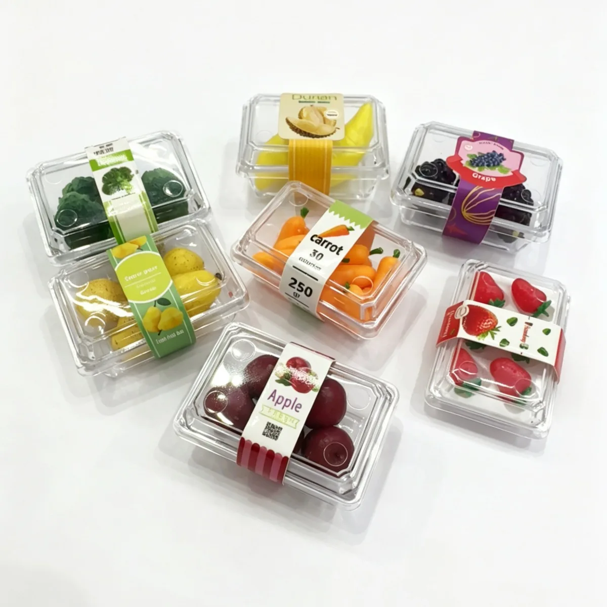 Dollhouse Mini Fruits Vegetables Playset Plastic Box Model Supermarket Scene Miniature Decor Prop Simulation Food Decoration
