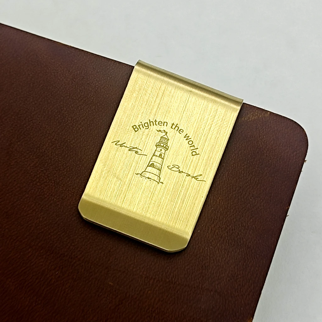 Portapenne in metallo portapenne in ottone e acciaio per notebook da viaggio in vera pelle Vintage diario in pelle bovina accessorio a spirale
