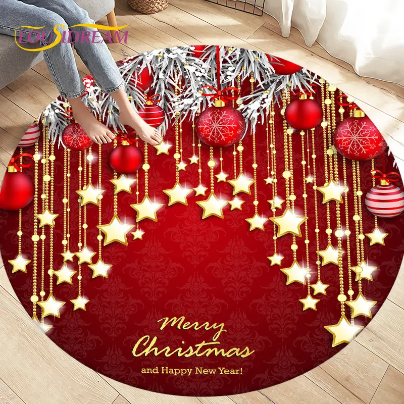 

Christmas Cartoon Circle Area Rug,Round Carpet Rug for Living Room Bedroom Sofa Decor,Non-slip Floor Mat Dropshipping Alfombras