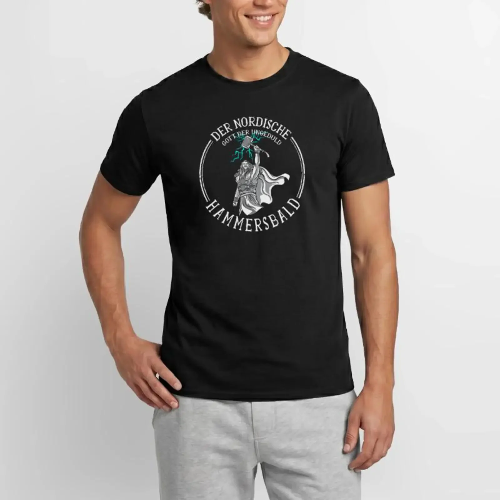 T-shirt pour homme Hammersbald Norse God of Impatience Fun, style vintage, délavé, extensible, élégant, décontracté, pour tous les jours