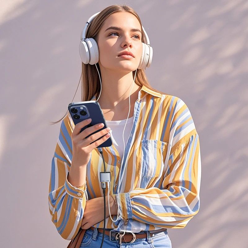 CABLETIME USB C to 3.5mm Audio hub Adapter USB C Headphone Charger 2-in-1 PD 60W Fast Charger Adapter Hi-Fi for IPhone Xiaomi