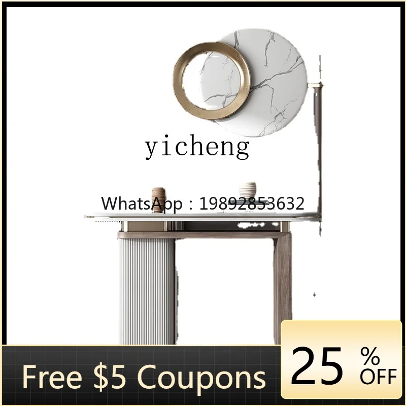 

ZZYhl Italian Minimalist Style Stone Plate Console Modern Simple Marble Entrance