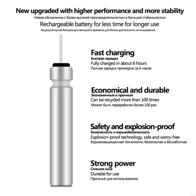 Y3NC CR425 Rechargeable Battery 3.7V and USB Set for Outdoor LED Light