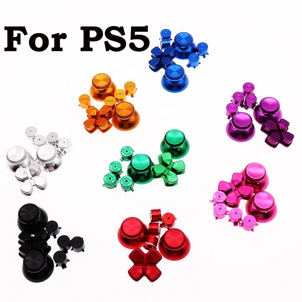 Gold BLACK red blue Custom Metal Thumbsticks Analogue Controller Bullet Buttons Chrome D-pad for Sony PS5 Controllers