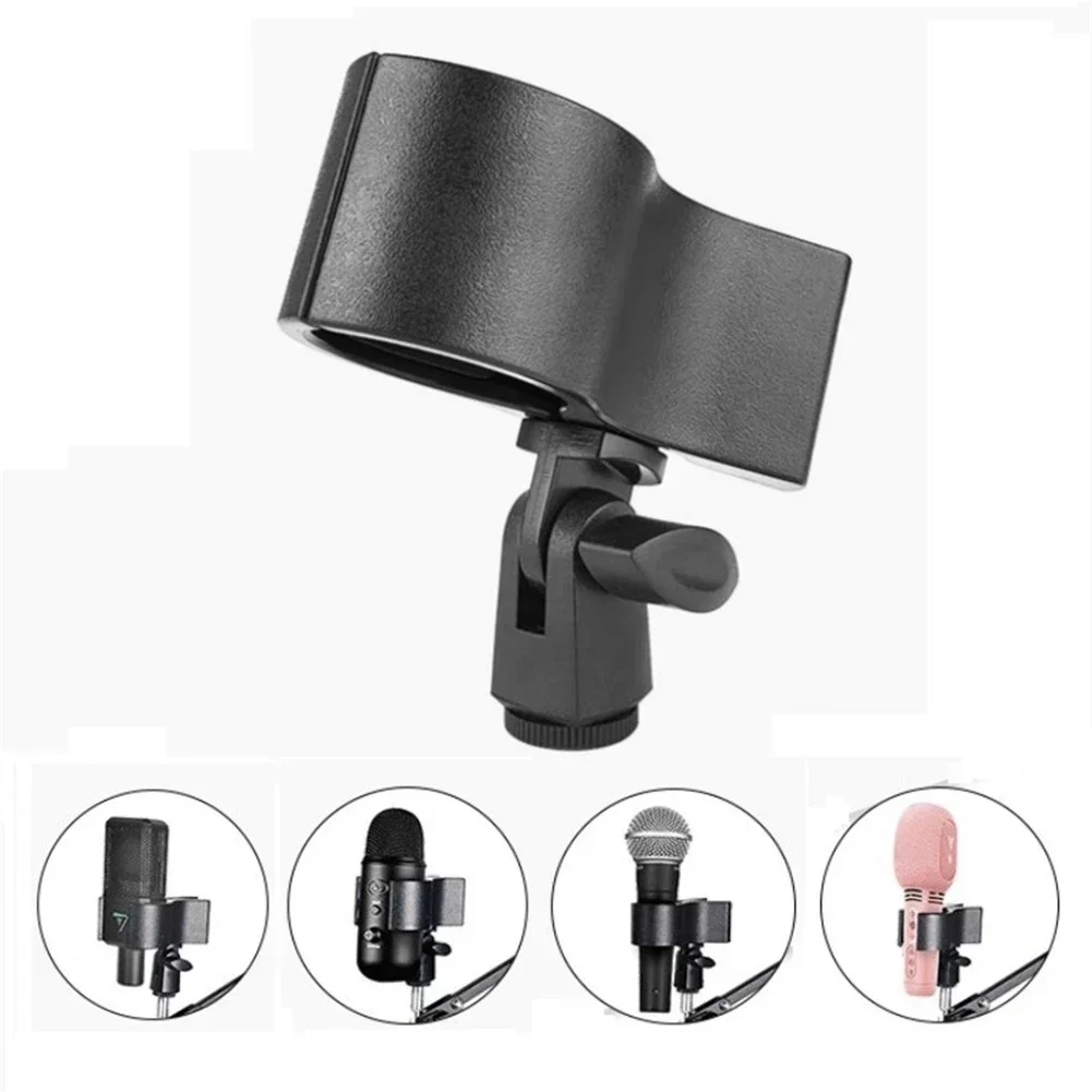 Microphone Clip Microphone Bracket Clamp Mic Clamp Holder With 3/8 Adapter For 3.2-6.8CM For Broadcast Mic Stand Clamp