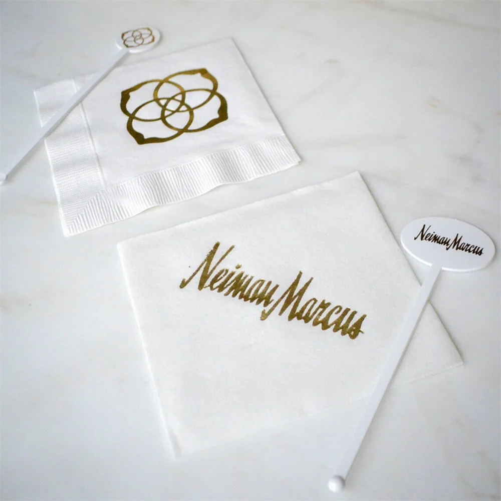 Corporate Logo Cocktail Napkins, Company Event 3-Ply Napkins, Company Holiday Party Napkins, Custom Monogram Napkins, Personaliz