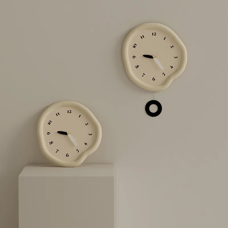 Modern Minimalist Cream Living Room Wall Clock Elegant Stylish Decor Silent Quartz Battery Operated High End Home Decoration