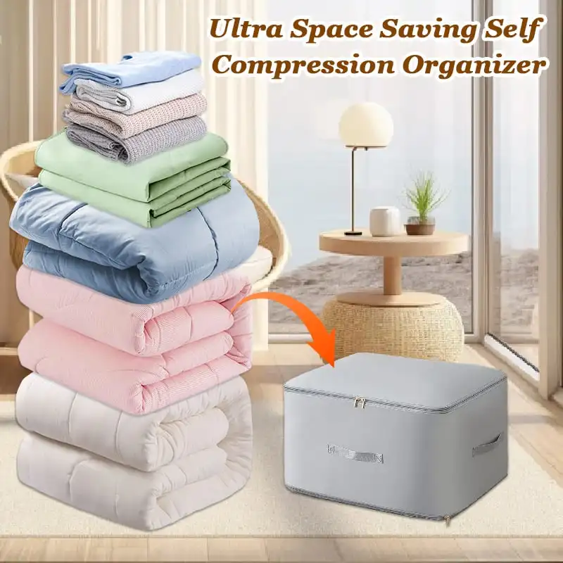 

Large Capacity Clothes Storage Bag Waterproof Cabinet Wardrobe Organizer Quilt Pillow Blanket Organizer Dustproof Bedding Storag