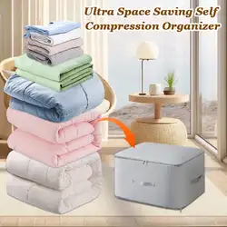 Ultra Space Saving Self Compression Organizer Compression Duvet Storage Bag Large Capacity Closet Cabinet Organizer StoragePouch