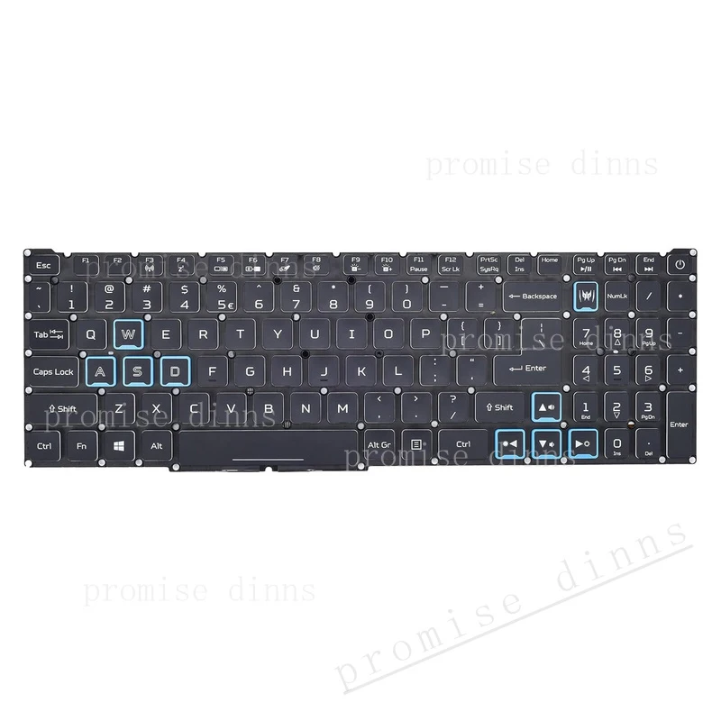 

Новая американская клавиатура M WSAD с синей RGB-подсветкой для Acer Helios 300 PH315-53 PH315-54 PH317-54 N20C3, синяя