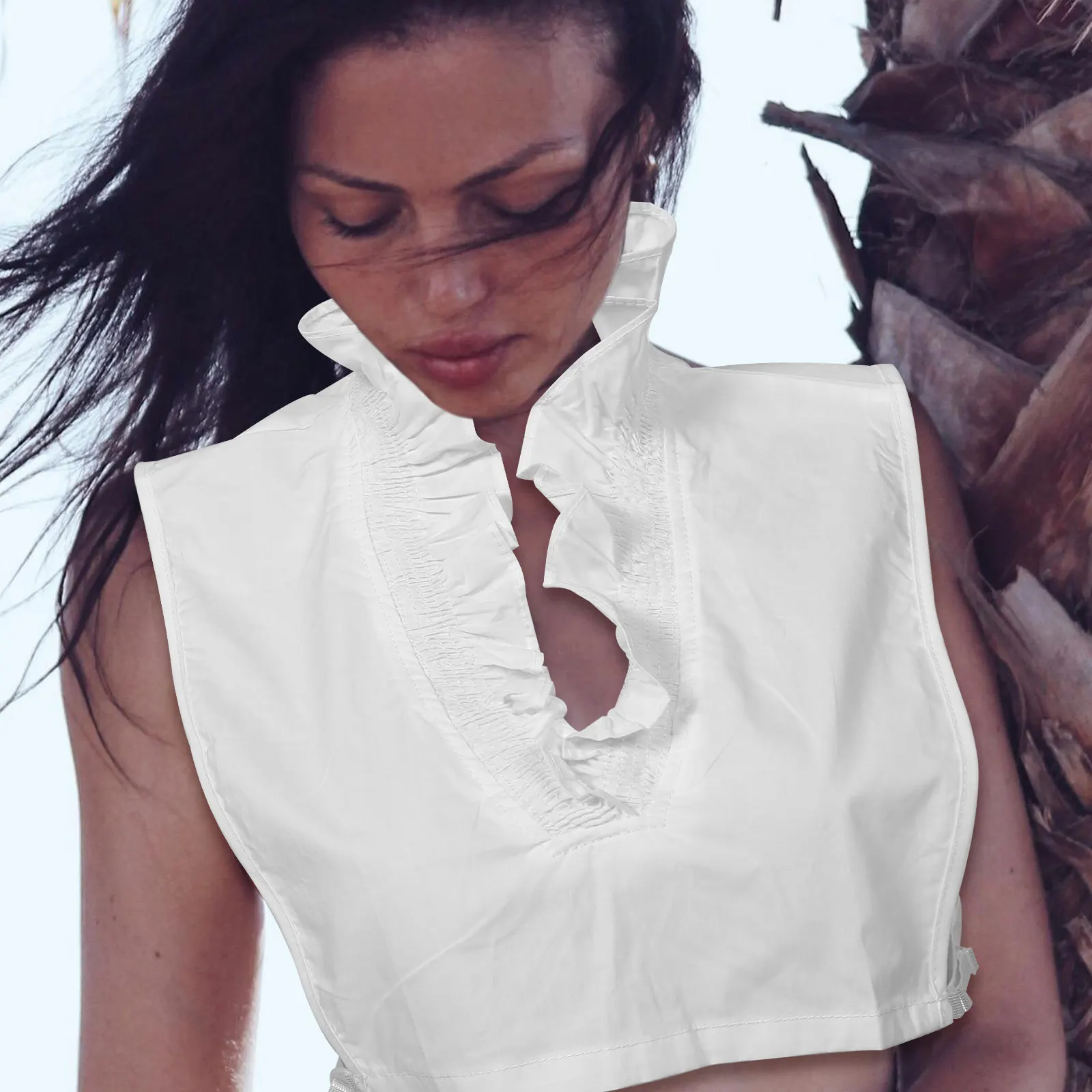 

Съемный женский воротник-стойка с волнистым краем, мягкий, удобный, модный, для блузок и свитеров, аксессуар для одежды