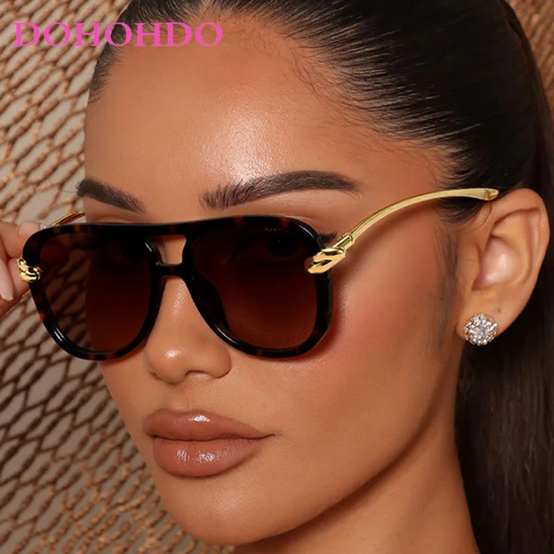 

Retro Big Frame Twin Bridge Metal Pilot Women Sunglasses Fashion Designer Trend Men Sunglass Outdoor Driving Shades Ladies UV400