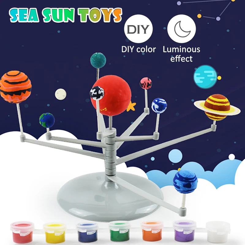 Solar System Model DIY Child Science Learning Solar System Planet Celestial Orbiter Sun Series Teaching Assembly Educational Toy