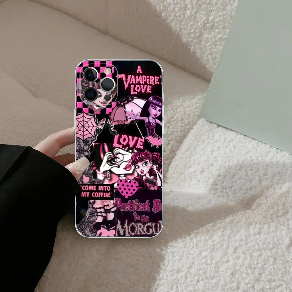 M-MonsterS Cartoon H-HighS Phone Case For iPhone 15 14 13 12 Mini 11 Pro XS Max X XR SE 6 7 8 Plus Soft Silicone Cover