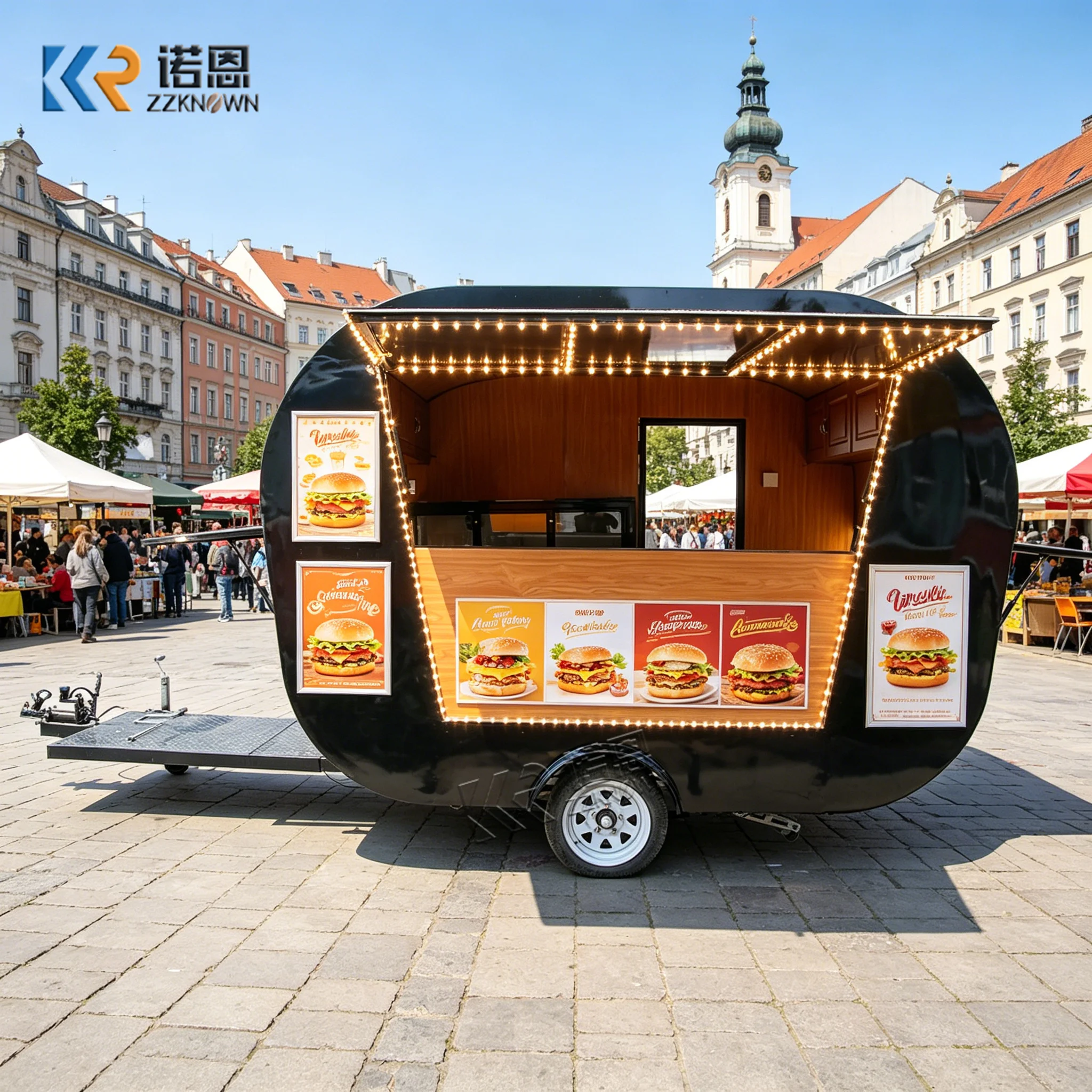 

Mobile Outdoor Pizza Oven Trailer Customized Travel Concession Stand Food Cart Container Restaurant for Sale