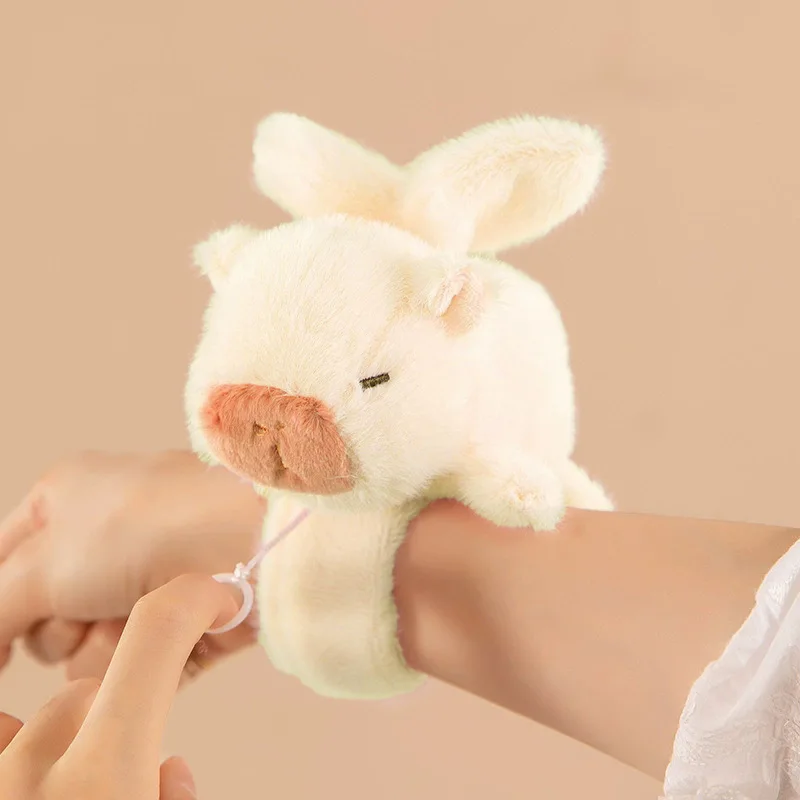 لطيف كابيبارا أفخم معصمه لطيف الحيوان المفاجئة على سوار المعصم لعبة محشوة لينة للفتيات الاطفال Kawaii المعصم يمكن ارتداؤها دمية هدية