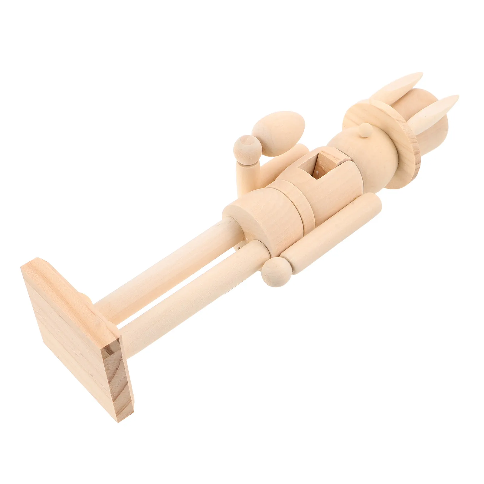 

Деревянный пасхальный кролик-Щелкунчик, неокрашенный, светло-коричневый, 12.20x2.95x2.95 дюймов, традиционная фигурка солдата-Щелкунчика, украшение в виде кролика