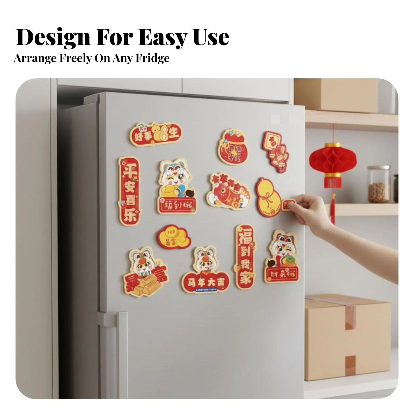 

Festive Refrigerator Seasonal Holiday Cartoon Sticker, New Home Decoration, Moving-In Ceremony