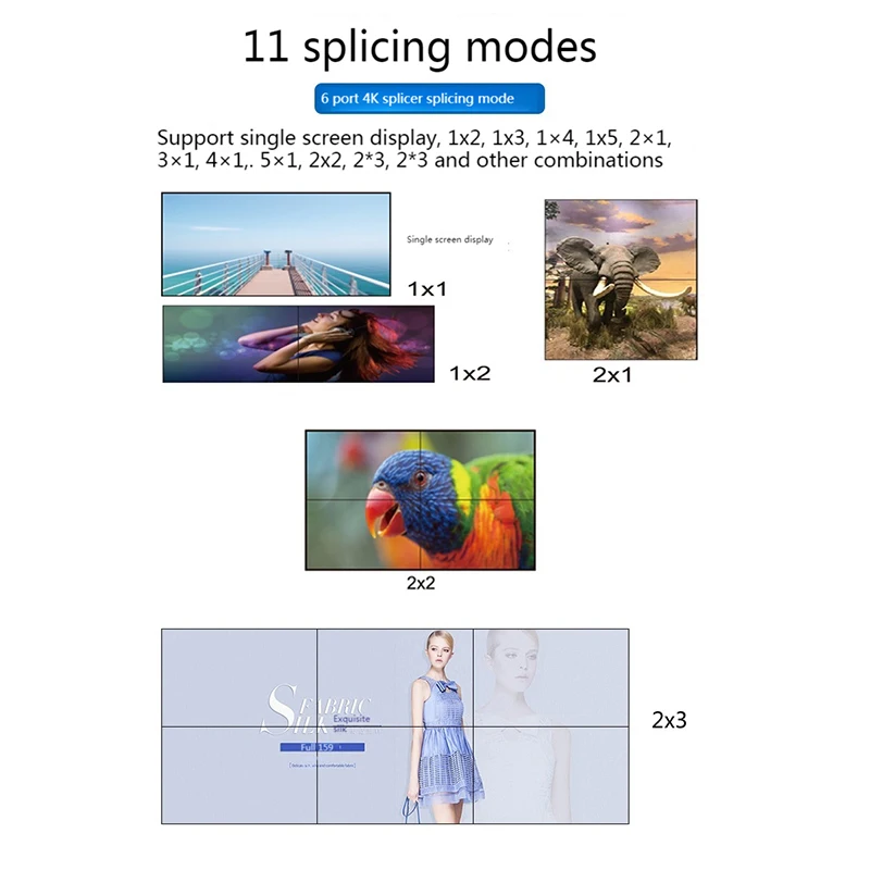 4K video wall controller 2x3 3x2 HDMI 6 output Display multi screen Stitching processor Switcher splicer For PS2 TV Computer