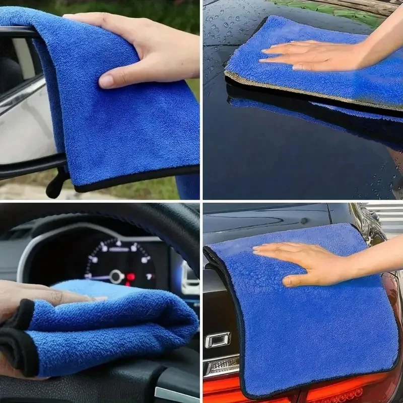 1/3/6 stücke Mikrofaser Auto Waschen Handtuch Weiche Schnell Trocknend Windows Spiegel Putzlappen Hause Doppel Schicht Reinigungstücher – Detail 1