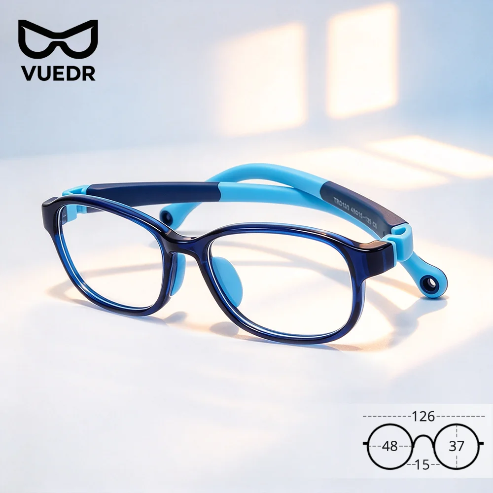 2026 New Bendable Eyeglass Frames For kids Boys Transparent Anti Blue Square Glasses Child Anti-slip TR90 Screwless 48