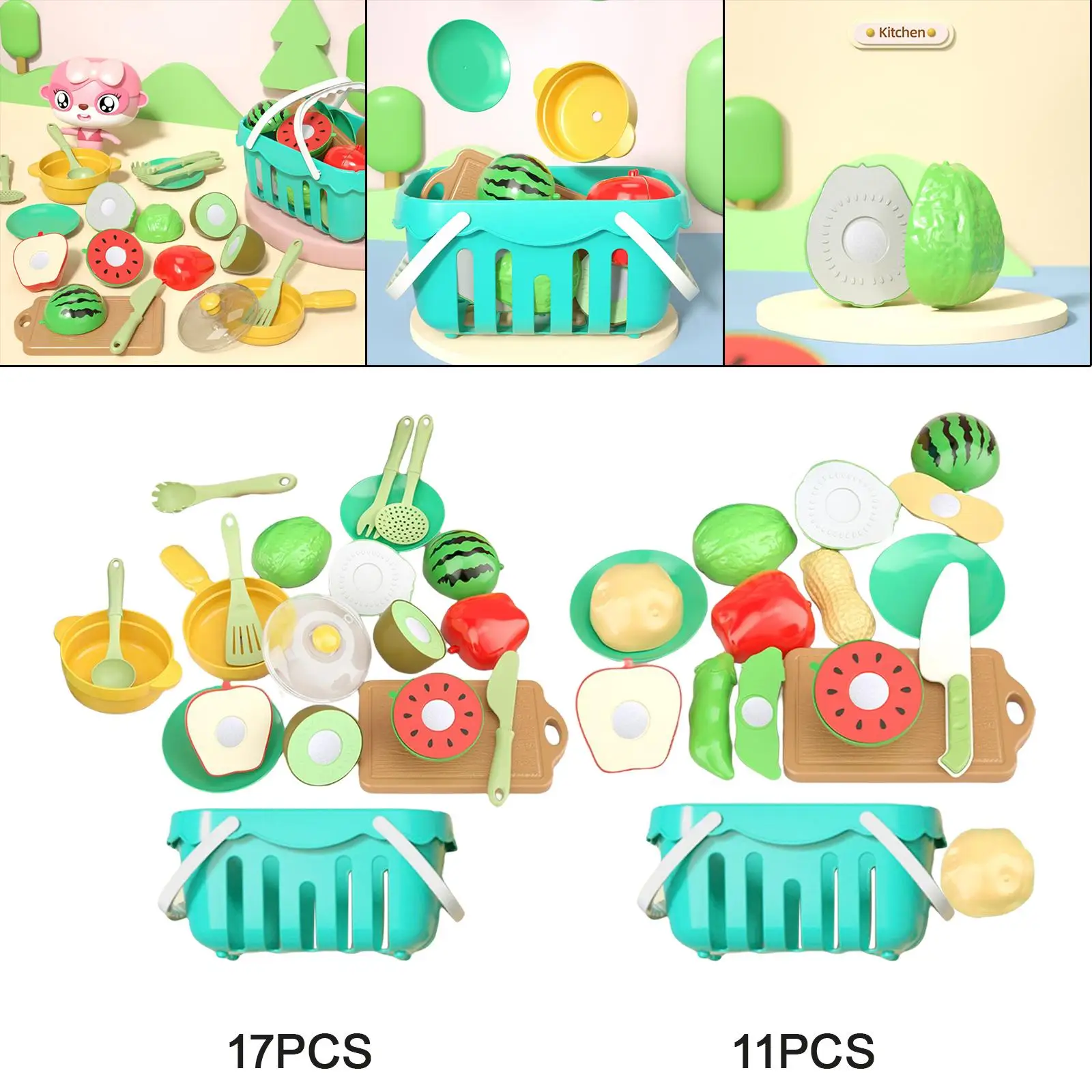 food Toy Vegetables and Fruits Toys, Play House Toys Food Cutting Toys, for Holiday Gifts