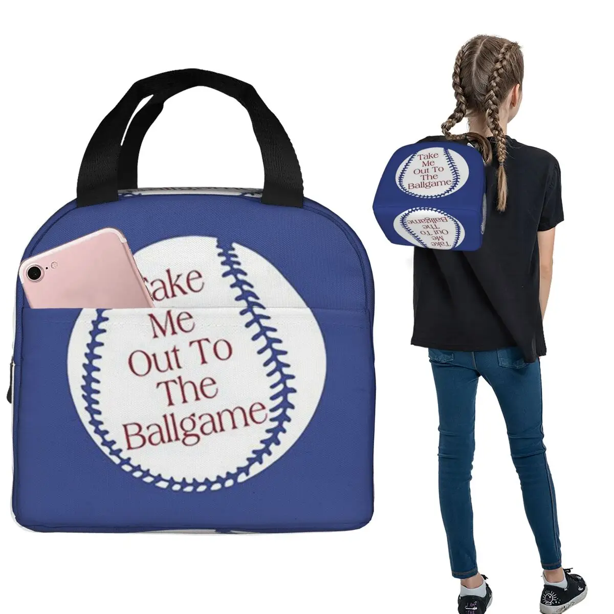 

Бейсбольные сумки для игры в мяч, изолированная коробка для бенто, портативная сумка-холодильник для обеда, термосумка для женщин и детей, работа