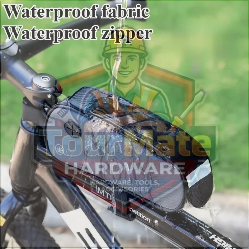 1PC Bicycle front beam bag mobile phone large-capacity waterproof bicycle bag storage bag riding equipment.