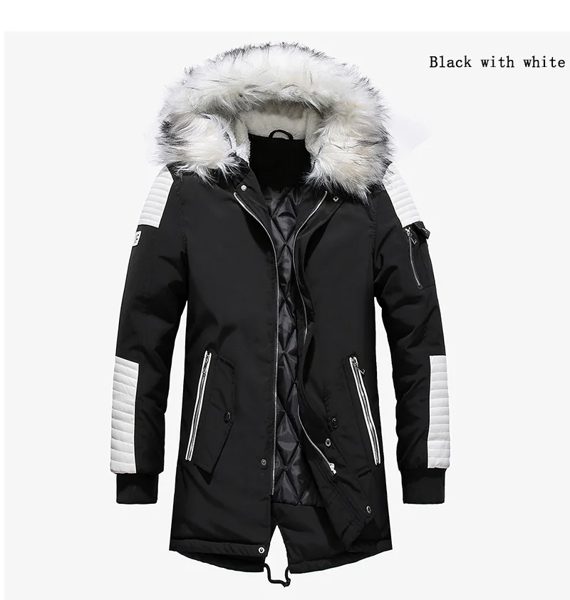 Winter Big Pockets Thick Parkas Men Windproof Warm Coat Fur Collar Hooded Alaska Jackets Thick Male Snowjacket Fashion Outwear