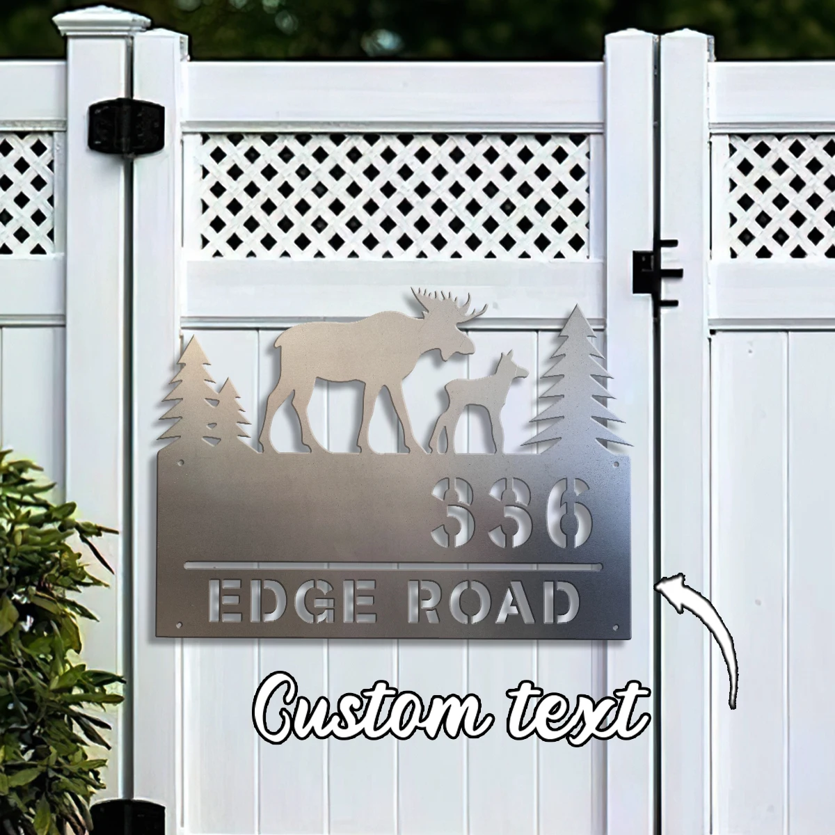 1pc Custom Forest Deer Name Metal Wall Door Plaque,Home Room Garden Garage Door Fence Farm Decor,House Seasonal Family Gift
