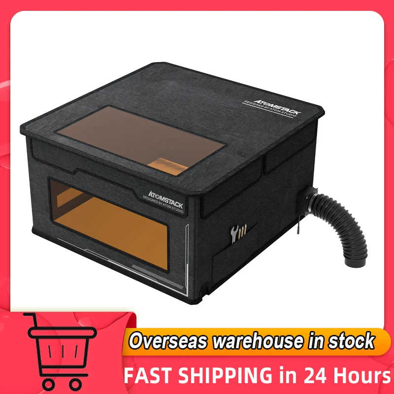 ATOMSTACK Laser Engraver Closure with Vent Foldable Protective Cover Safe Fireproof Dust-proof Extended Smoke Pipe 700x700x460mm