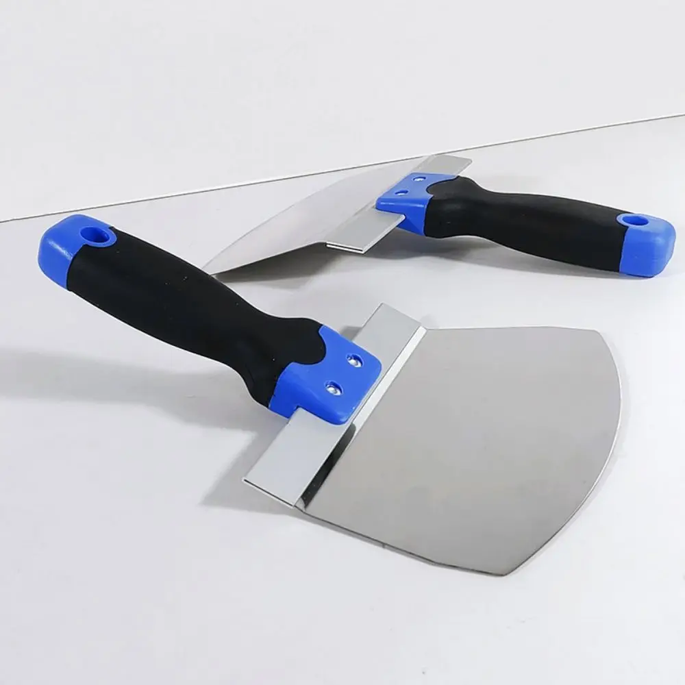 أداة يدوية مكشطة طلاء من الفولاذ المقاوم للصدأ محمولة ذات سطح أملس طلاء جدران مجرفة معجون قبضة مريحة مقبض مريح #4