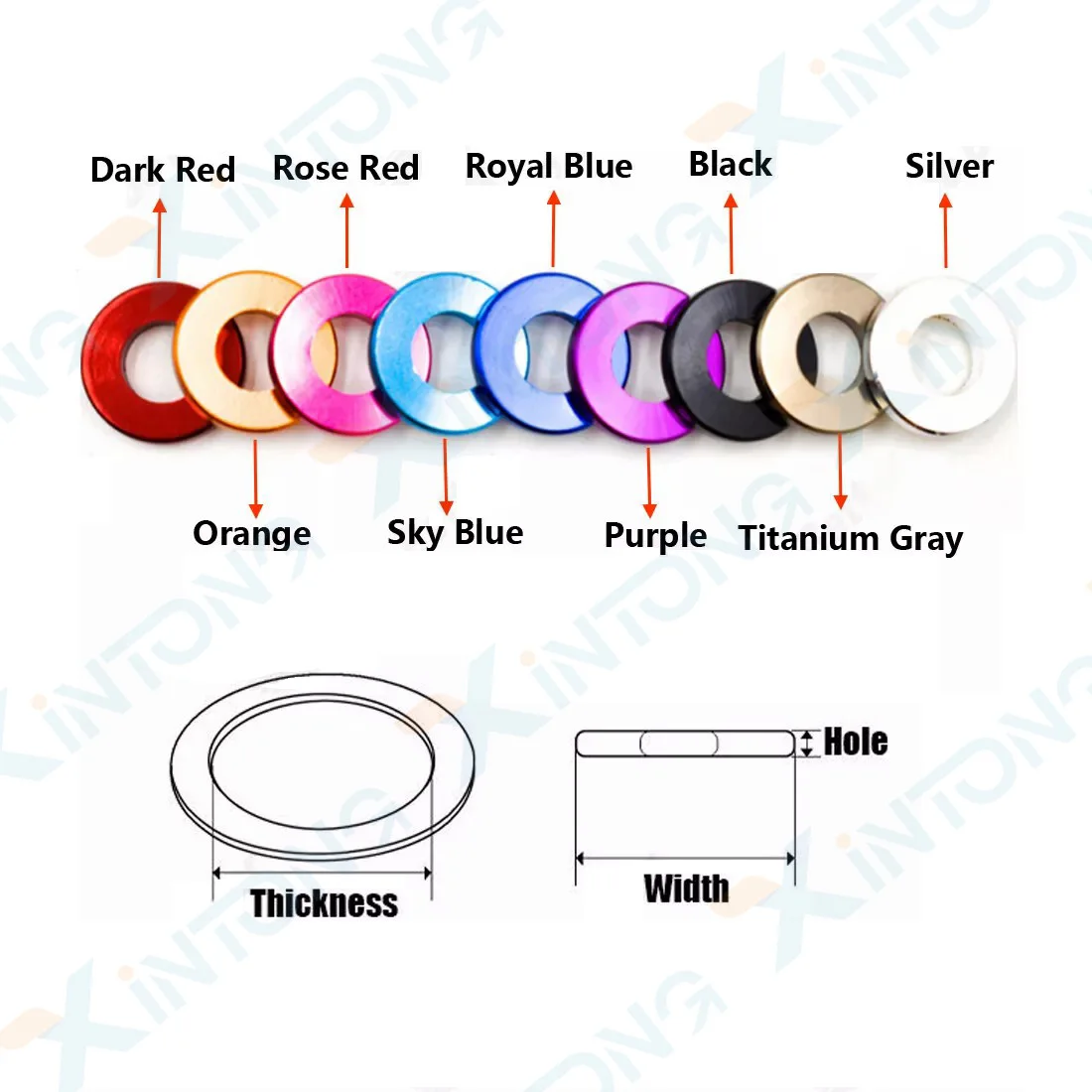 5/10PCS Aluminium Anodised M3x15x2mm Metric Colourful Flat Washer Spacer Gasket