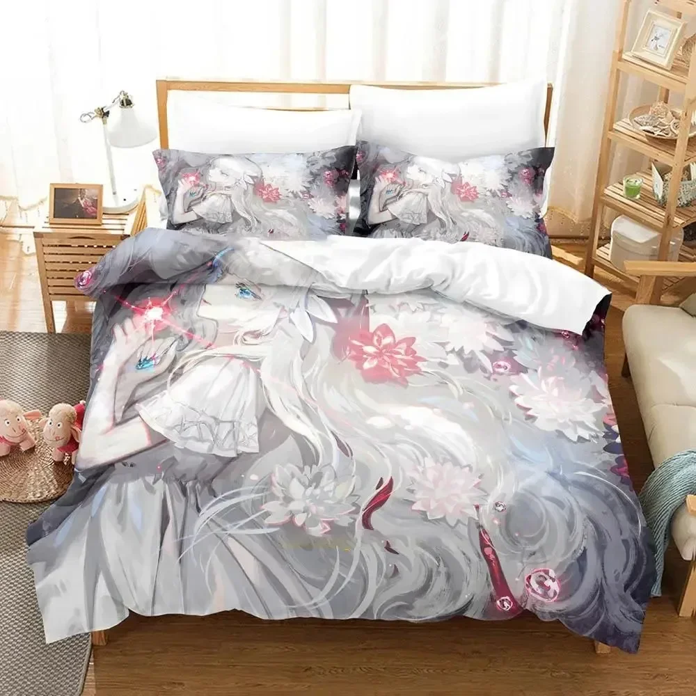 Ender Lilies Quietus of the Knights Set Boys Girls Twin Queen Size Duvet Cover Pillowcase Bed Kids Adult Home Textileextile