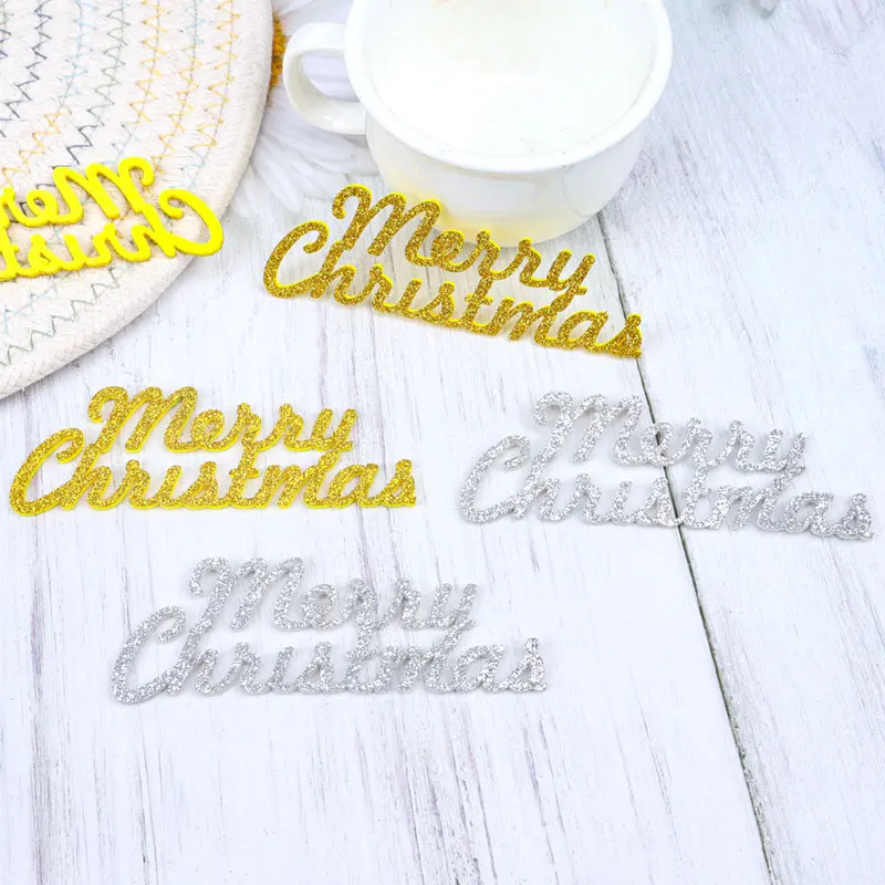 100 Stück Frohe Weihnachten Buchstaben Dekorative Kuchendekoration Festliche Baum-Backzubehörteile – Detail 3