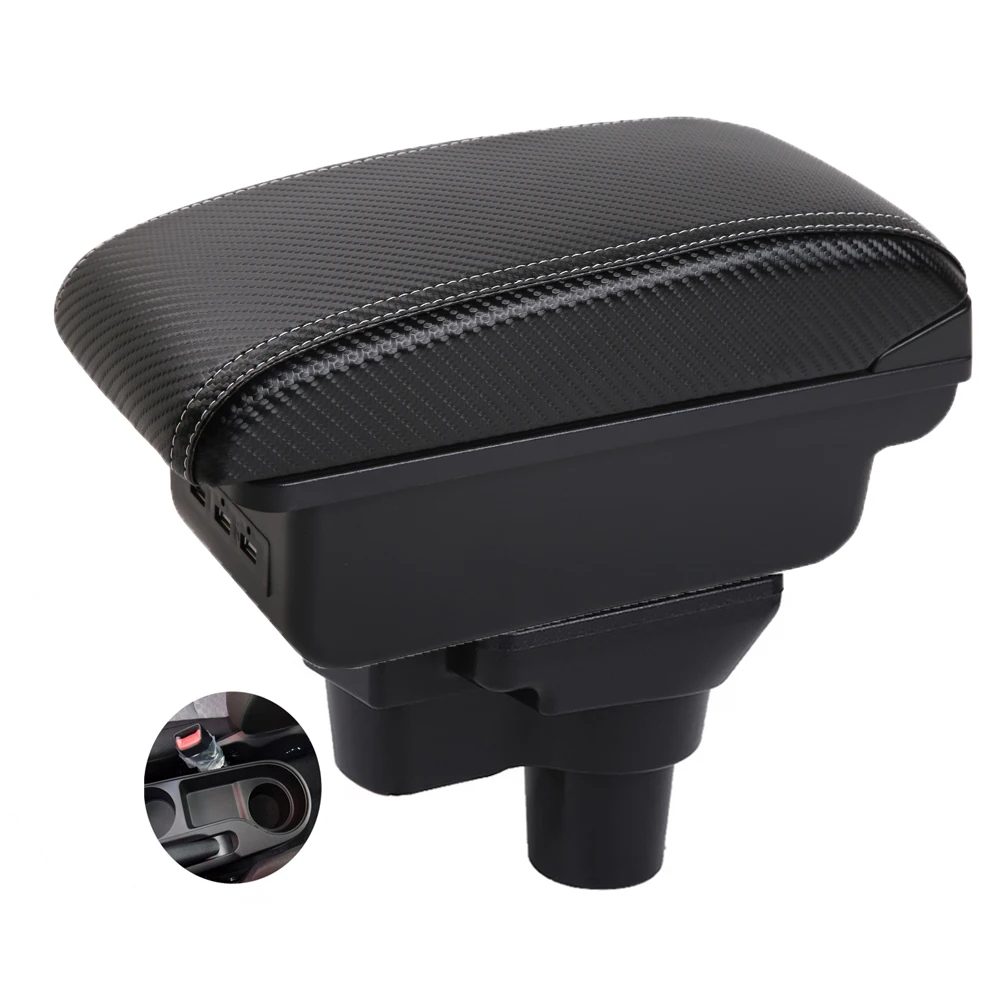 Opbergdoos voor de middenconsole met armsteun en elleboogsteun aan de bestuurderszijde, geschikt voor KIA Rio 4, Rio X-line, Solaris 2 en Accent Vern.