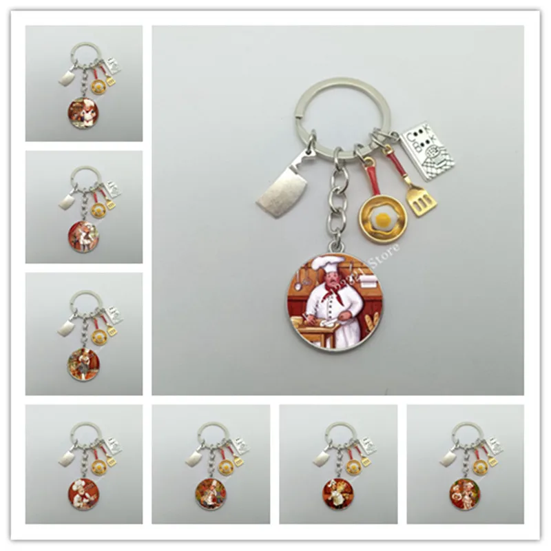 Брелок-для-ключей-шеф-повара-стеклянный-с-подвеской-в-виде-яйца-ножа-кастрюли-подарочное-Ювелирное-Украшение-для-влюбленных-шеф-повара