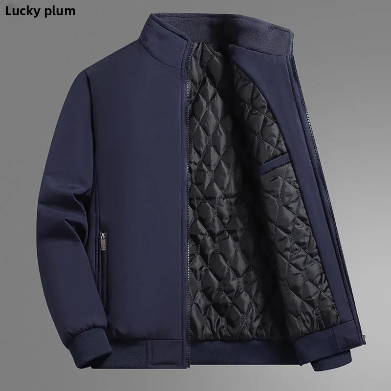 

Мужская хлопковая куртка Luy Plum Thiened, зимняя верхняя одежда на подкладке, одежда для папы большого размера, теплое уютное повседневное пальто из поливолокна