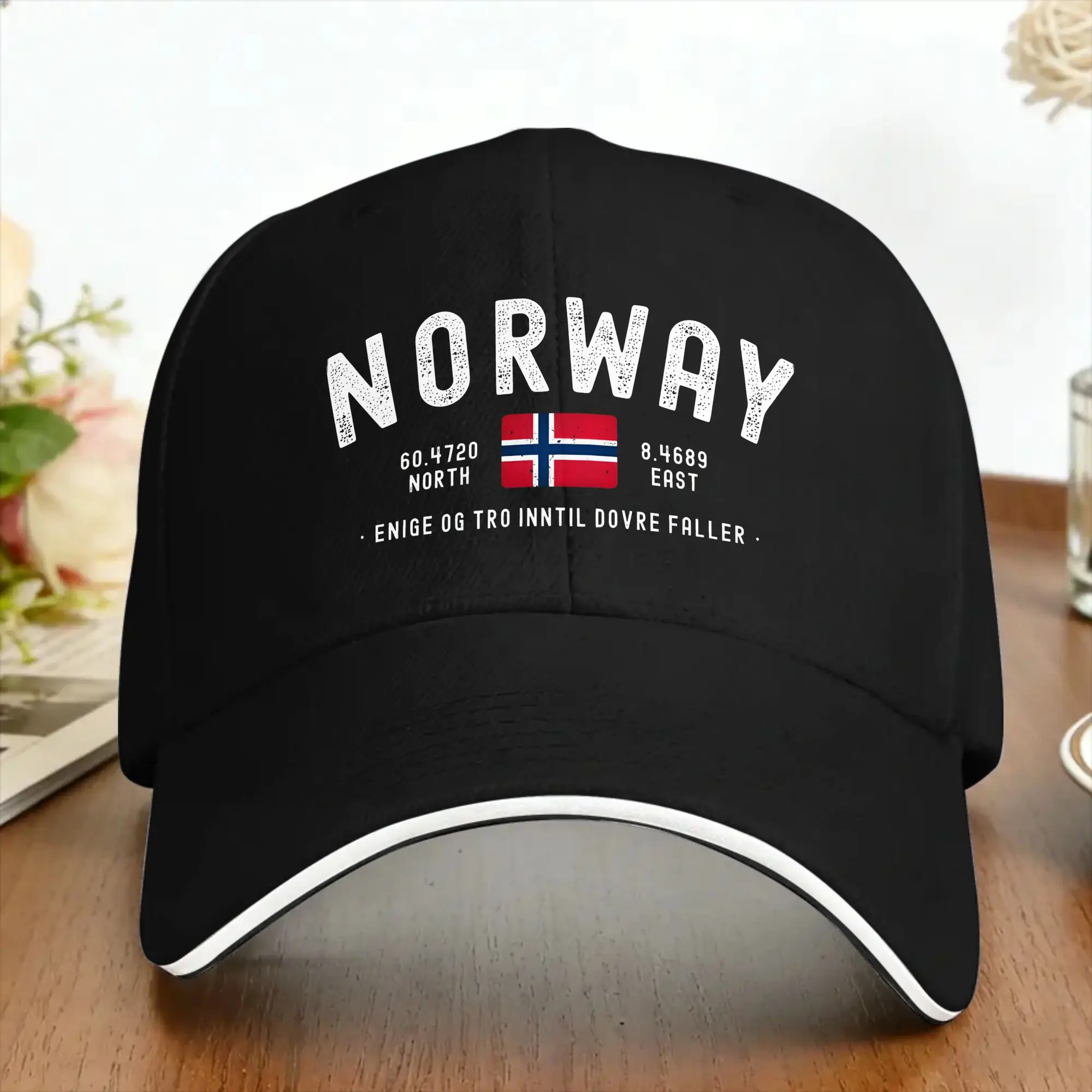 Sun Baseball Cap Norway Coordinates Slogan Flag  Print Trucker Hat High Quality Fashion Hiking Fishing Snapback Cap